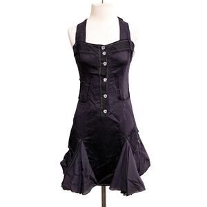 Marithe + Francois Girbaud Purple Dropwaist Strappy Petticoat Dress SZ 4 US